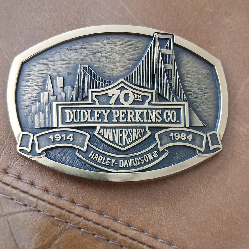 Harley-Davidson Gold Belt with Vintage Design